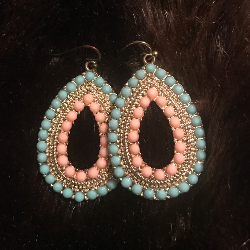 Gorgeous enameled hook earrings!